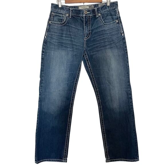 BKE Demin Tyler Straight Thick Stitch Jeans Men's Size 33R - Picture 1 of 15